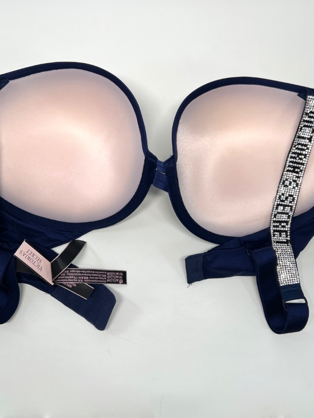 Victoria's Secret Very Sexy Push Up Shine Rhinestone Straps Bra 34DD - Picture 13 of 15